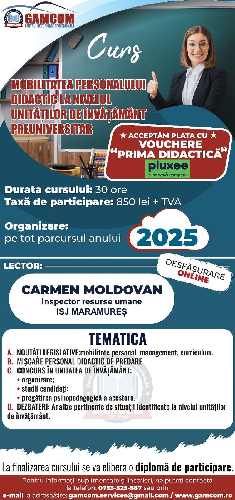 Mobilitatea personalului didactic la nivelul unităților de învățământ - Maramureş